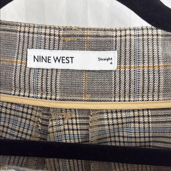 Women’s Nine West Plaid Pants in brown, blue and tan - Picture 2 of 10